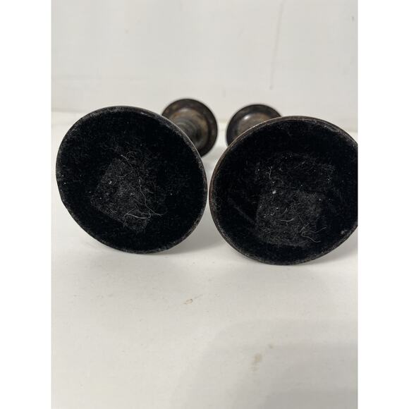 Candlesticks, Candle Holders, Pair of 2 Brown Painted Metal 6.5 High - Picture 5 of 5